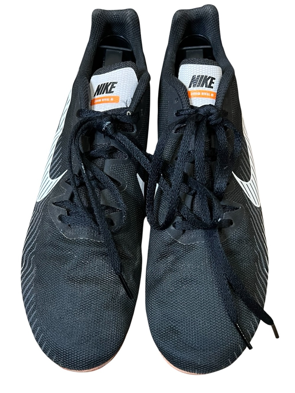 Nike Black & White Men's Athletic Trainers with Orange Tongue Accent